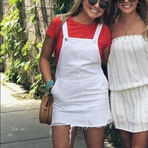 Blank NYC White Denim Overall Dress